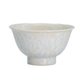 Silvery White Hanakessho Crystal Glaze Yunomi - 150ml - front view of the silvery white crystal-glazed cup