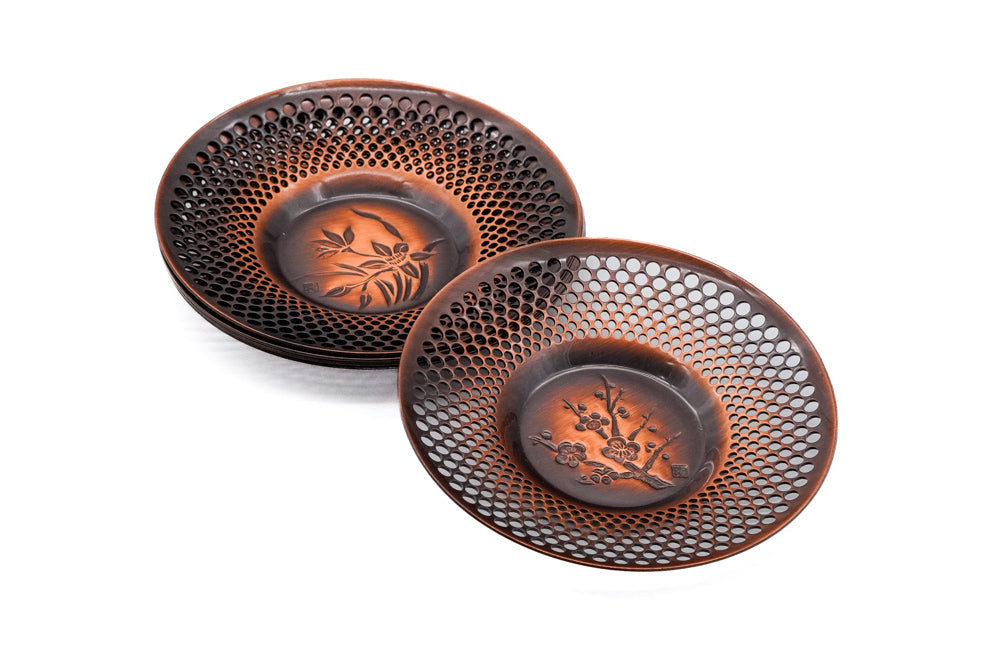 CHATA ✨３点set♡ Japanese Chataku - Set of 5 Unique Copper Tea Saucers – Tezumi