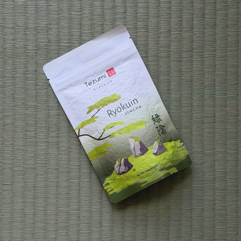 Ryokuin Sencha - the tea in its printed retail pouch