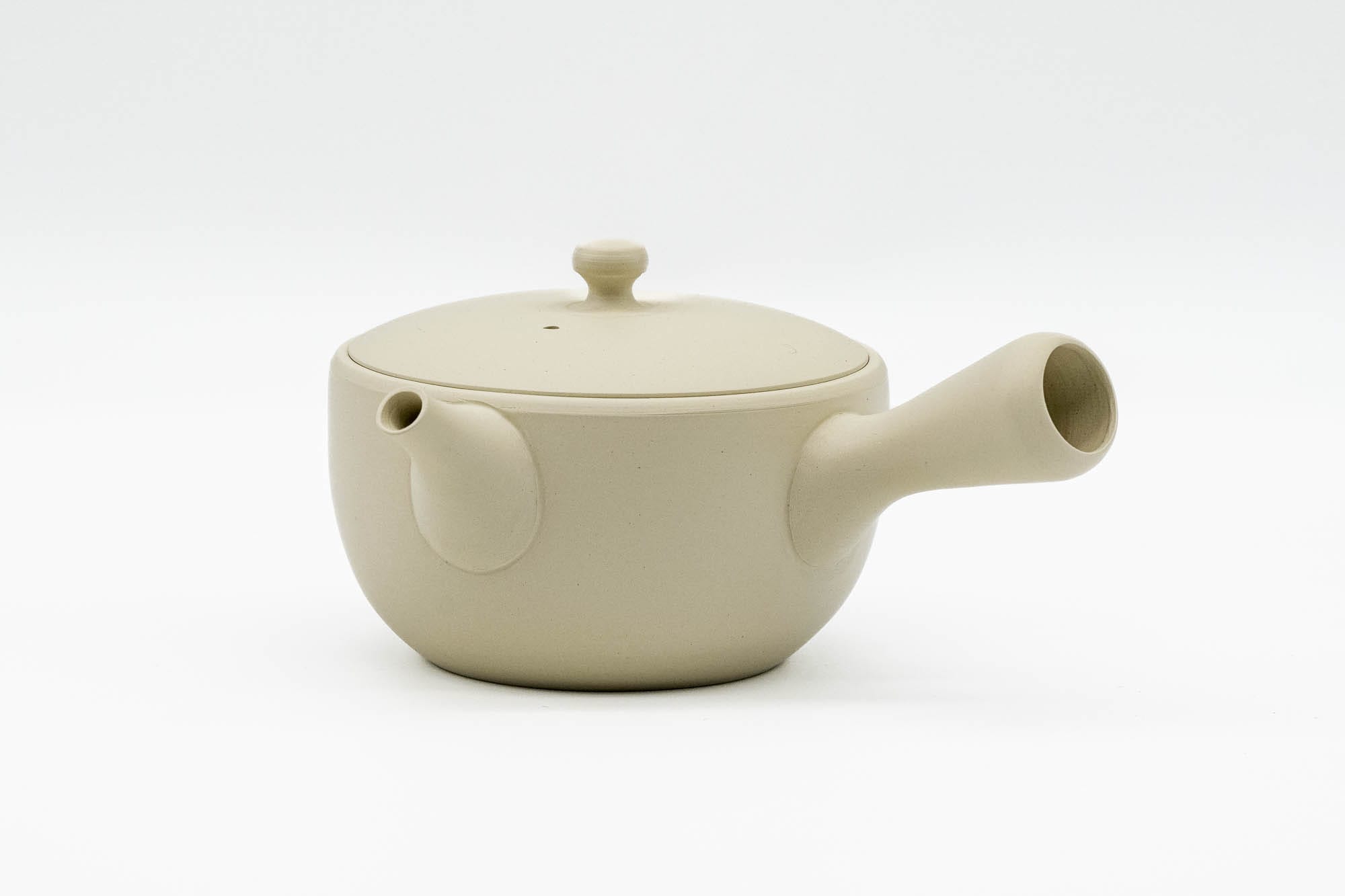Japanese Tea Set - 陶仙窯 Tosen Kiln - White Tokoname Teapot with Pair of Matte Blue Teacups