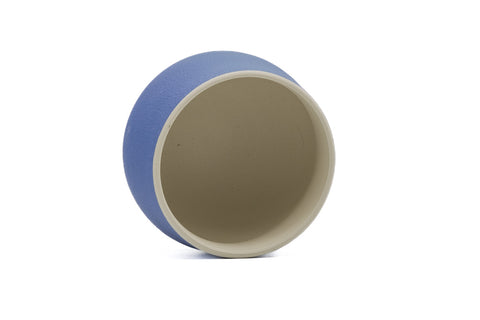 White Tokoname Teapot with Pair of Matte Blue Teacups