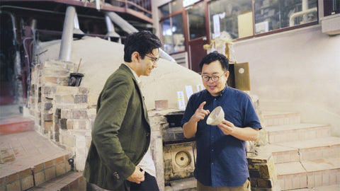 David and Toshiyuki at Asahiyaki Kiln