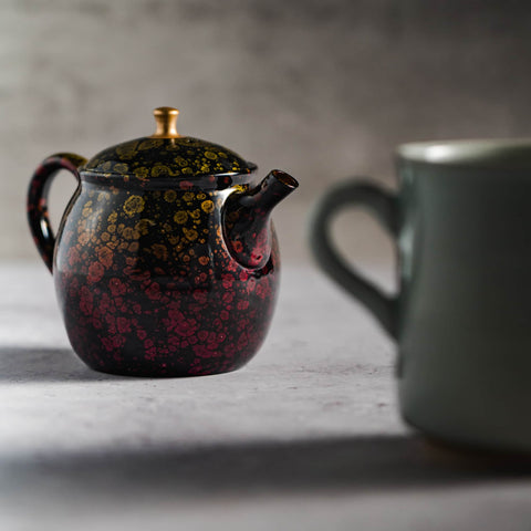 Black Gold Tenmoku Tokoname Rear-Handled Teapot - 200ml