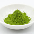 Miyama - Shiga Matcha - angled view of the green matcha powder in a white dish