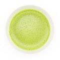 Miyama - Shiga Matcha - overhead view of the prepared usucha matcha in a white bowl