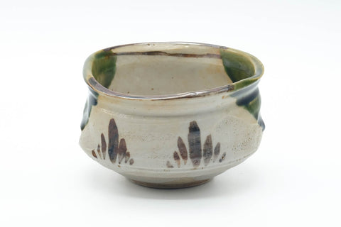 Japanese Matcha Bowl - Distorted Ao-Oribe Oribe-yaki Chawan - 400ml