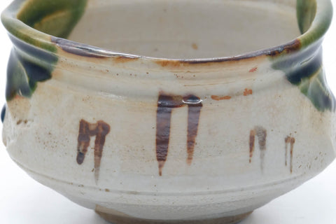 Japanese Matcha Bowl - Distorted Ao-Oribe Oribe-yaki Chawan - 400ml