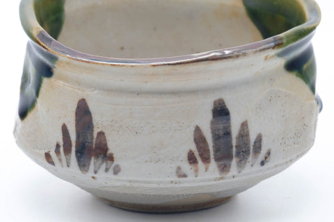 Japanese Matcha Bowl - Distorted Ao-Oribe Oribe-yaki Chawan - 400ml