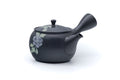 Tezumi — Japanese Kyusu - Grey Camellia Tokoname Teapot - 250ml — side view with the lid and side handle