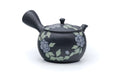 Tezumi — Japanese Kyusu - Grey Camellia Tokoname Teapot - 250ml — three-quarter view