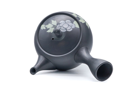 Tezumi — Japanese Kyusu - Grey Camellia Tokoname Teapot - 250ml — interior view showing the filter