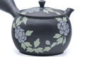 Tezumi — Japanese Kyusu - Grey Camellia Tokoname Teapot - 250ml — closeup of the decoration