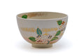 Tezumi — Japanese Matcha Bowl - Floral Kyo-yaki Chawan — front view from another angle