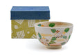 Tezumi — Japanese Matcha Bowl - Floral Kyo-yaki Chawan — front view