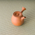 Overhead view of the shudei kyusu showing the flush lid and side handle