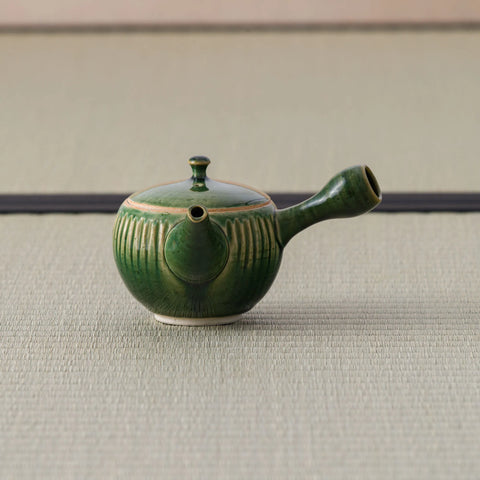 Green Shinogi Oribe Tokoname Teapot - 260ml