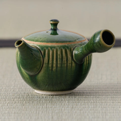 Green Shinogi Oribe Tokoname Teapot - 260ml