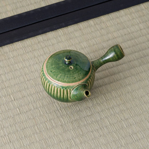 Green Shinogi Oribe Tokoname Teapot - 260ml