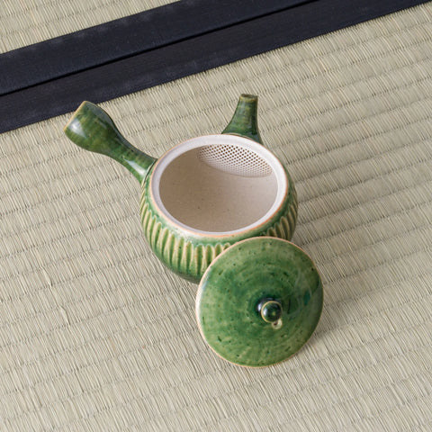 Green Shinogi Oribe Tokoname Teapot - 260ml