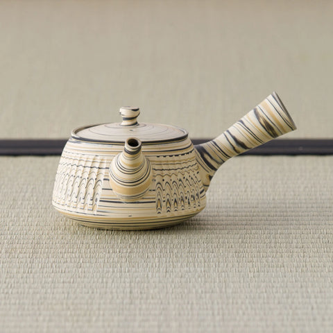 Trapezoidal Nerikomi Tokoname Teapot - 260ml