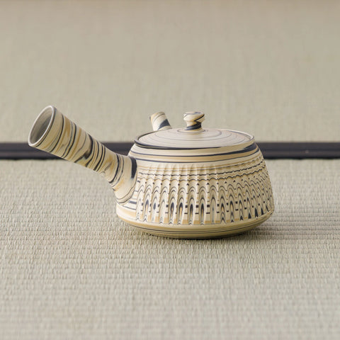 Trapezoidal Nerikomi Tokoname Teapot - 260ml