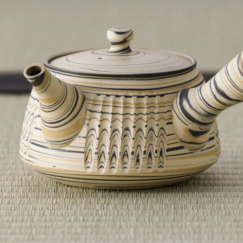 Trapezoidal Nerikomi Tokoname Teapot - 260ml