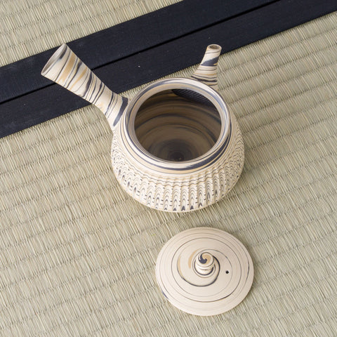 Trapezoidal Nerikomi Tokoname Teapot - 260ml