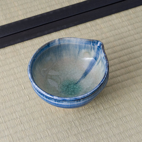 Blue-Green Ofuke Spouted Chawan