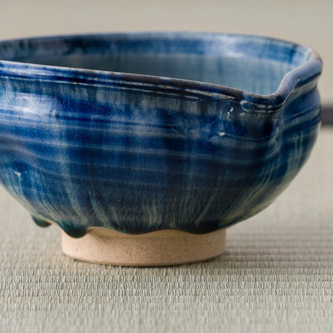 Blue-Green Ofuke Spouted Chawan