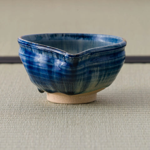 Blue-Green Ofuke Spouted Chawan