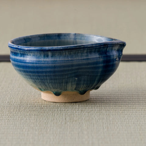 Blue-Green Ofuke Spouted Chawan