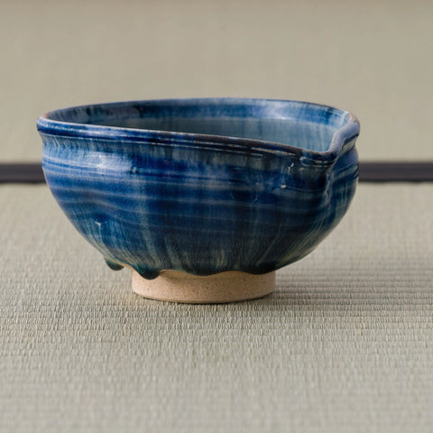 Blue-Green Ofuke Spouted Chawan