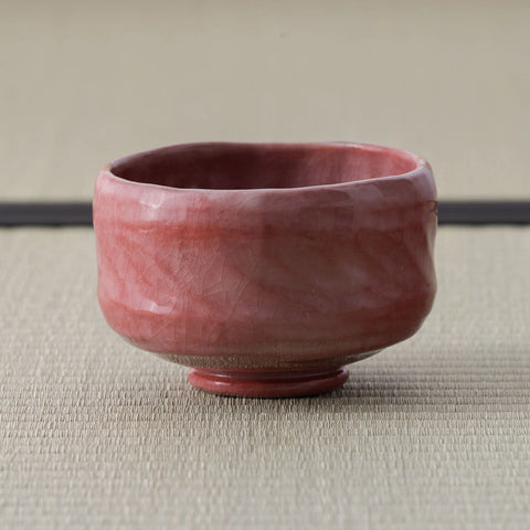 Carved Aka Raku Chawan