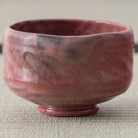 Carved Aka Raku Chawan