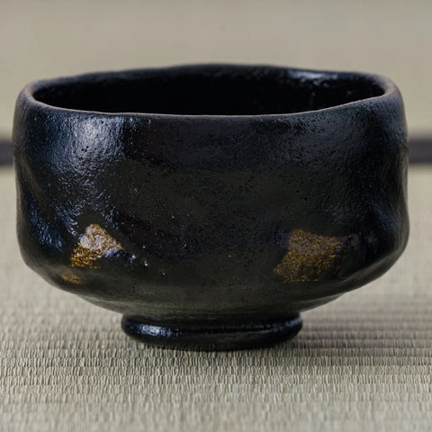 Carved Kuro Raku Chawan