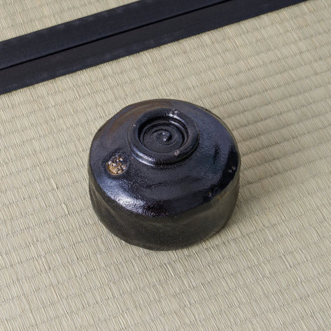 Carved Kuro Raku Chawan