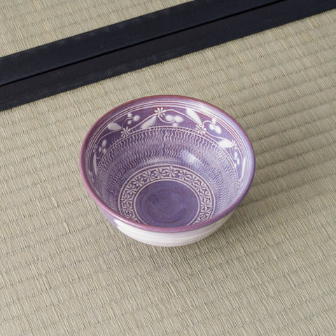Purple Mishima Hakeme Chawan