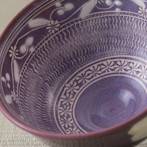 Purple Mishima Hakeme Chawan