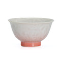 Pink Gradient Hanakessho Crystal Glaze Yunomi - 150ml - front view of the crystal-glazed cup with pink foot