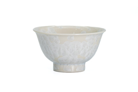 Silvery White Hanakessho Crystal Glaze Yunomi - 150ml