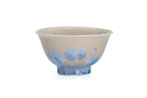 Icy Blue Hanakessho Crystal Glaze Yunomi - 150ml