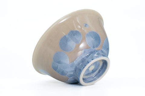 Icy Blue Hanakessho Crystal Glaze Yunomi - 150ml