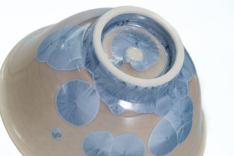 Icy Blue Hanakessho Crystal Glaze Yunomi - 150ml