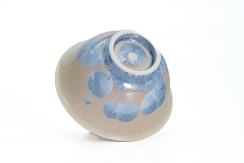 Icy Blue Hanakessho Crystal Glaze Yunomi - 150ml