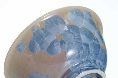 Icy Blue Hanakessho Crystal Glaze Yunomi - 150ml