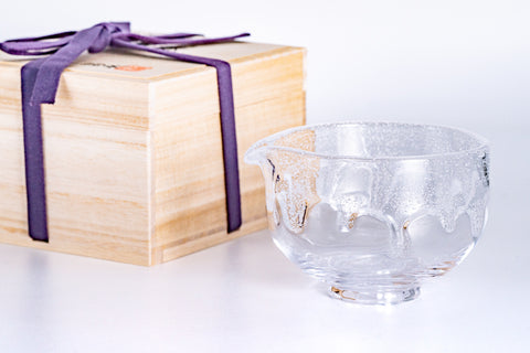 Glass Raku Makugusuri Spouted Matcha Bowl