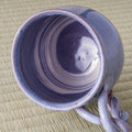 Purple Weeping Sakura Mug - angled view into the mug showing the hakeme brushstroke interior