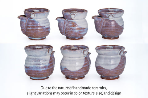 Two-toned Purple Hagi-yaki Collared Houhin - 210ml