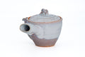 Two-tone Purple Hagi-yaki Teapot - profile view of the spout