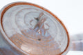 Two-tone Purple Hagi-yaki Teapot - top-down view of the lid and twisted knob